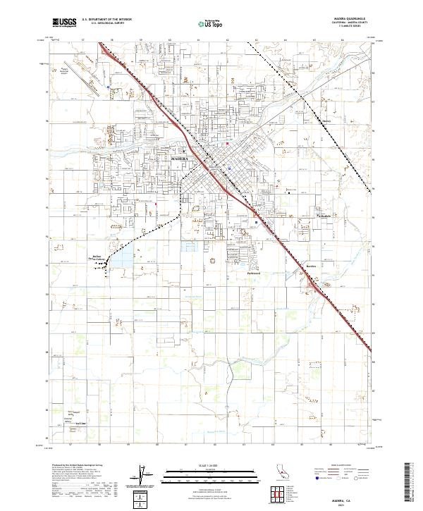 Madera 2021 topographic map thumbnail