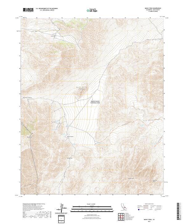 Manly Peak 2021 topographic map thumbnail