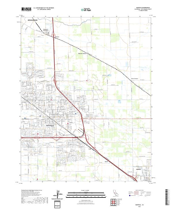 Manteca 2021 topographic map thumbnail
