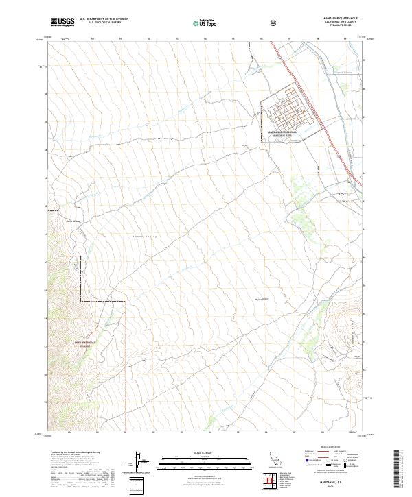 Manzanar 2021 topographic map thumbnail