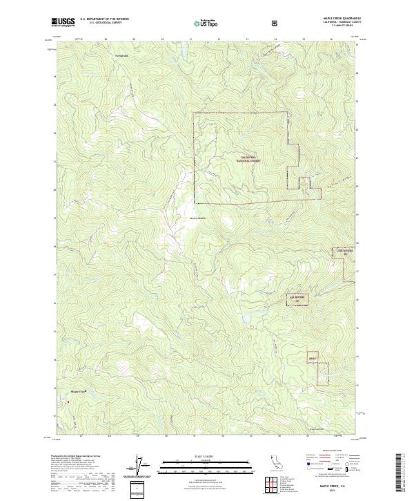 Maple Creek 2021 topographic map thumbnail