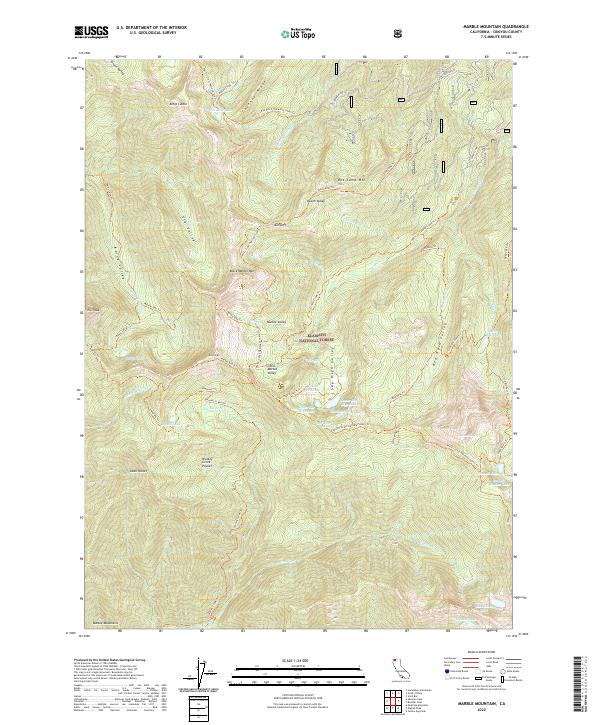 Marble Mountain topographic map thumbnail