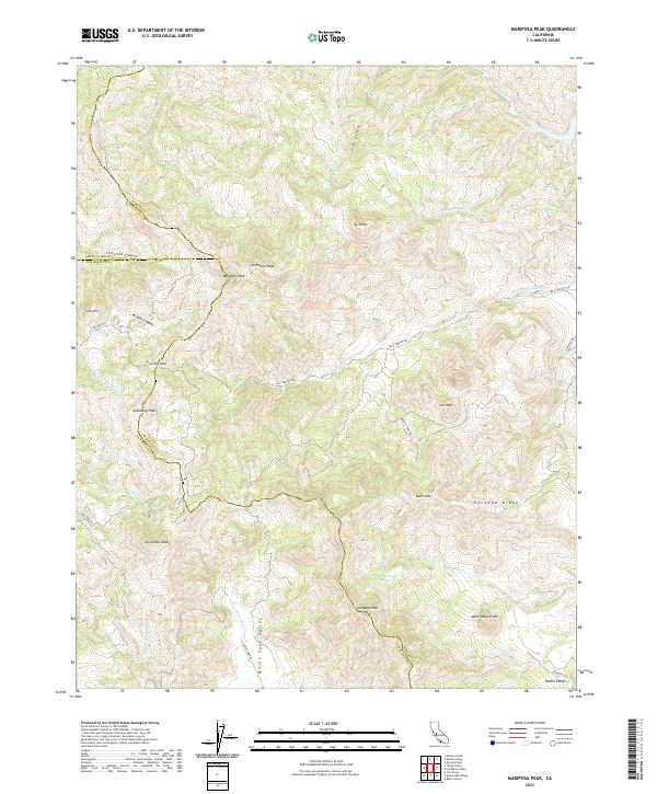 Mariposa Peak topographic map thumbnail