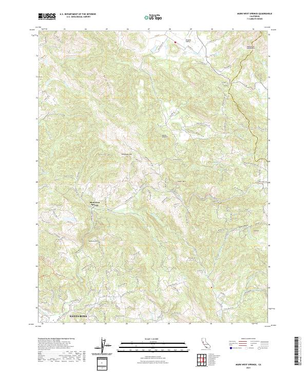 Mark West Springs topographic map thumbnail