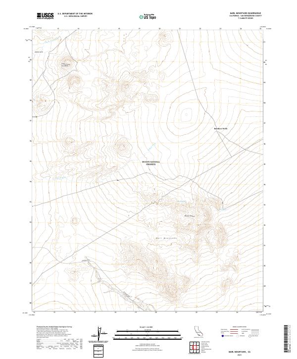 Marl Mountains topographic map thumbnail