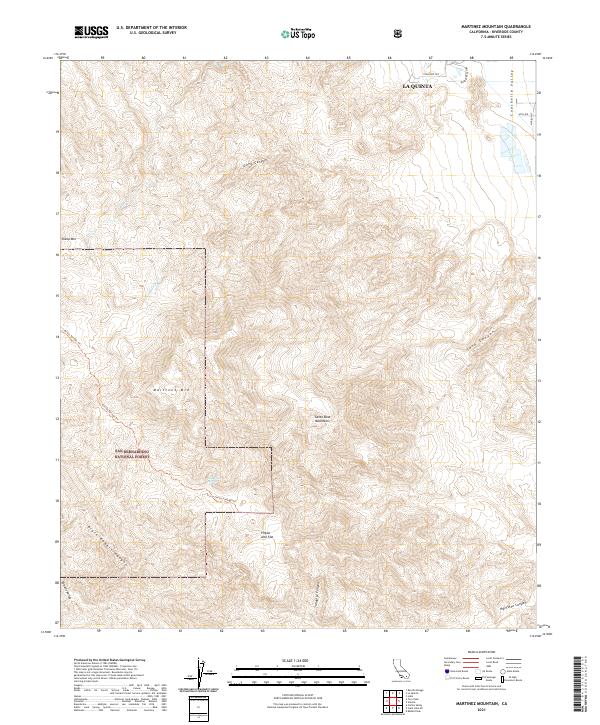 Martinez Mountain topographic map thumbnail