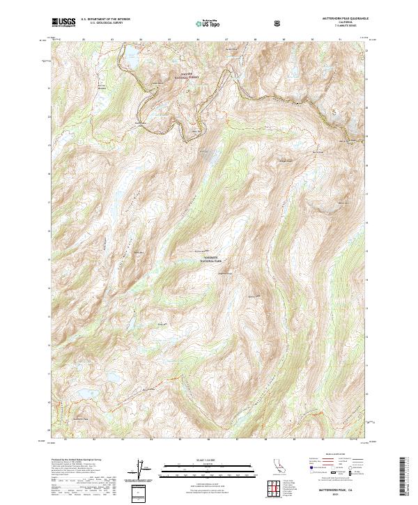 Matterhorn Peak 2021 topographic map thumbnail