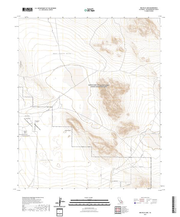 Melville Lake topographic map thumbnail
