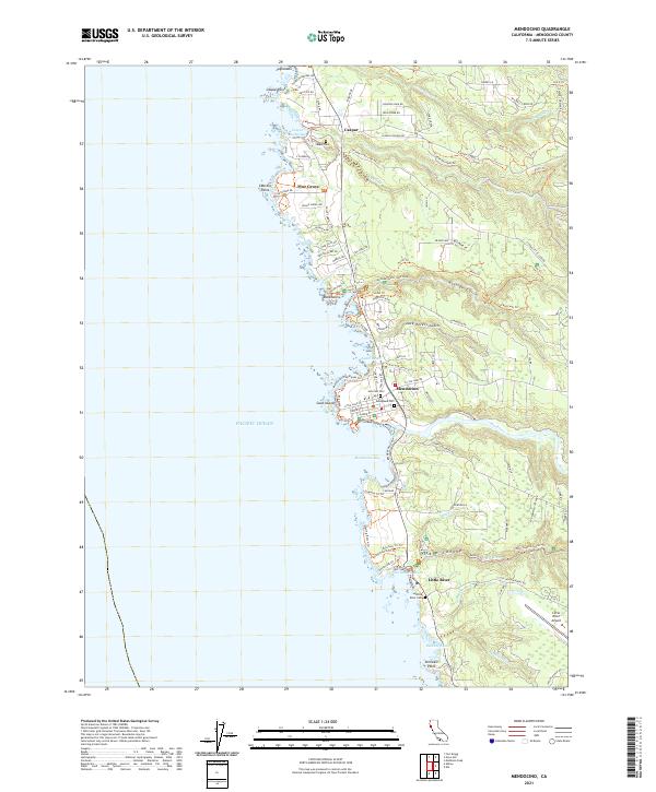 Mendocino topographic map thumbnail