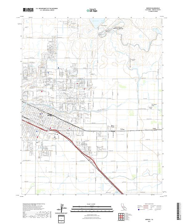 Merced 2021 topographic map thumbnail