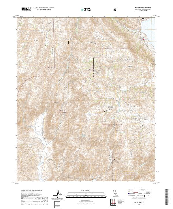 Mesa Grande topographic map thumbnail