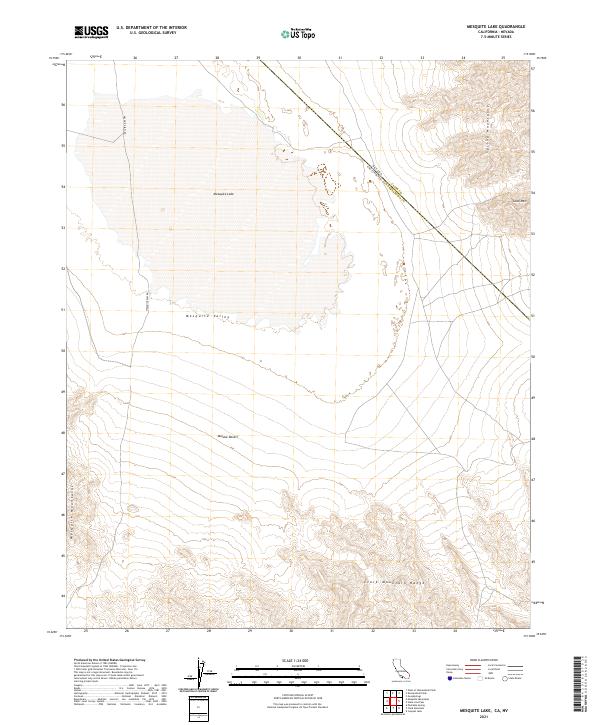 Mesquite Lake topographic map thumbnail