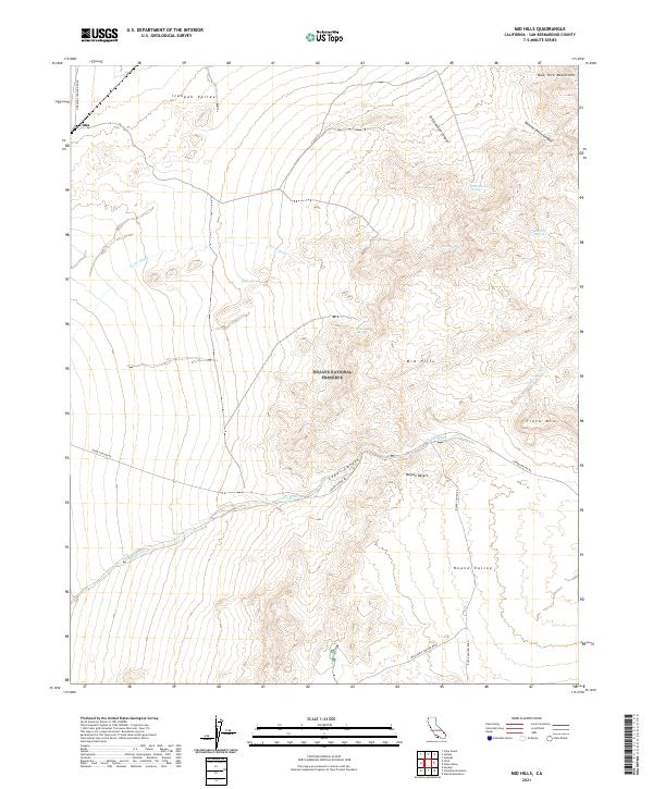 Mid Hills 2021 topographic map thumbnail