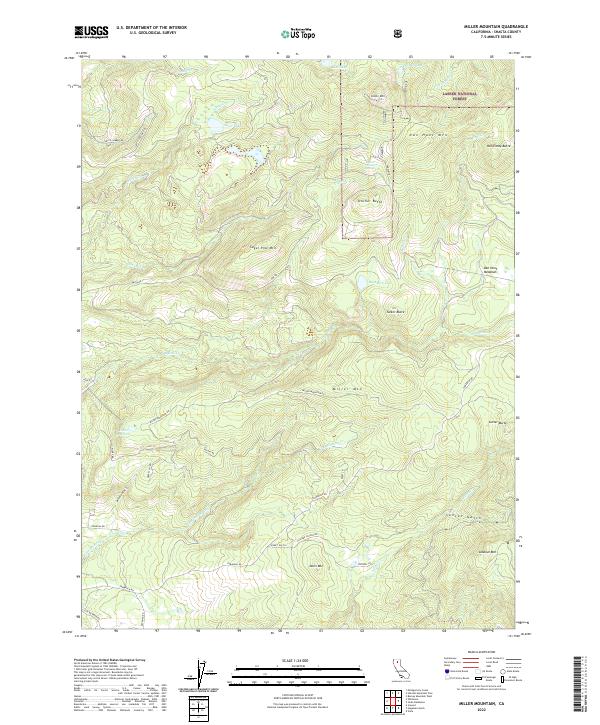 Miller Mountain 2022 topographic map thumbnail