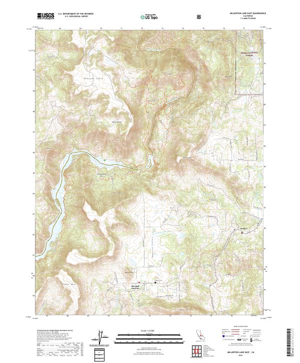 Millerton Lake East 2021 topographic map thumbnail