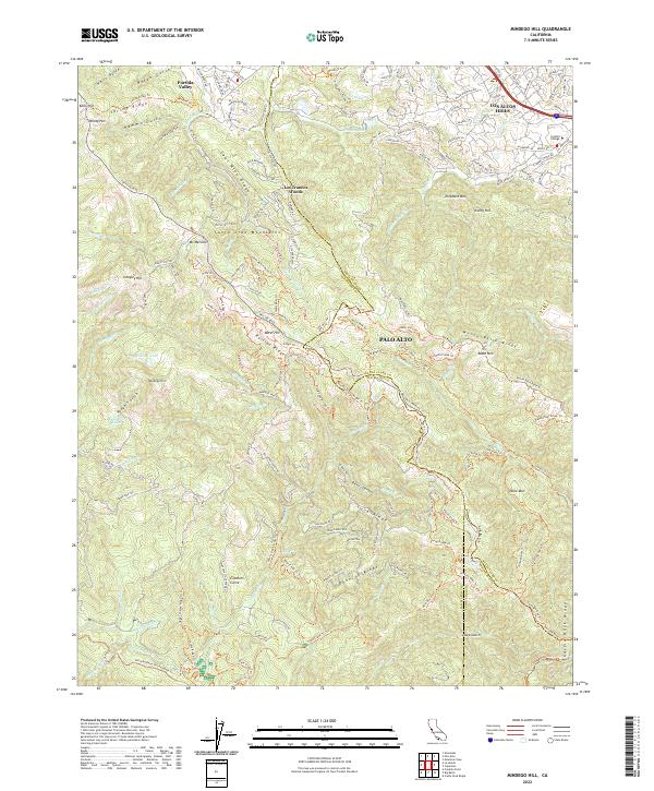 Mindego Hill 2022 topographic map thumbnail