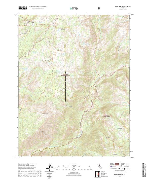 Mokelumne Peak topographic map thumbnail