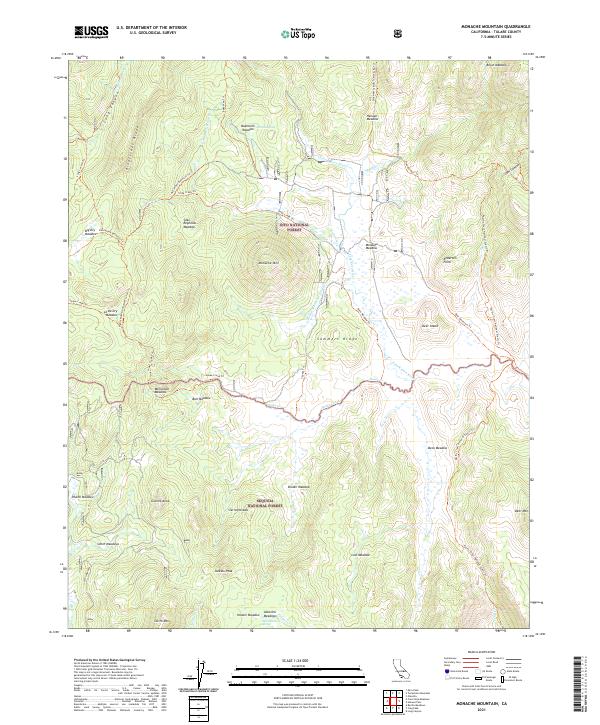 Monache Mountain 2021 topographic map thumbnail