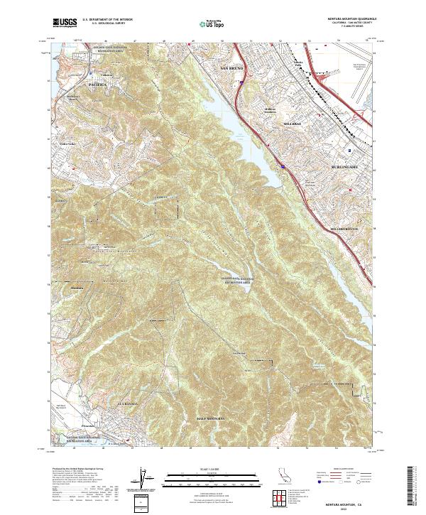 Montara Mountain topographic map thumbnail