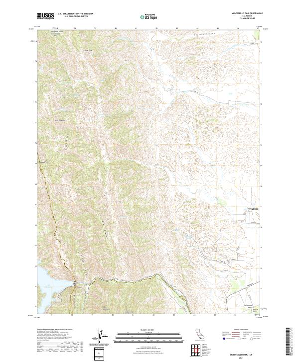 Monticello Dam topographic map thumbnail