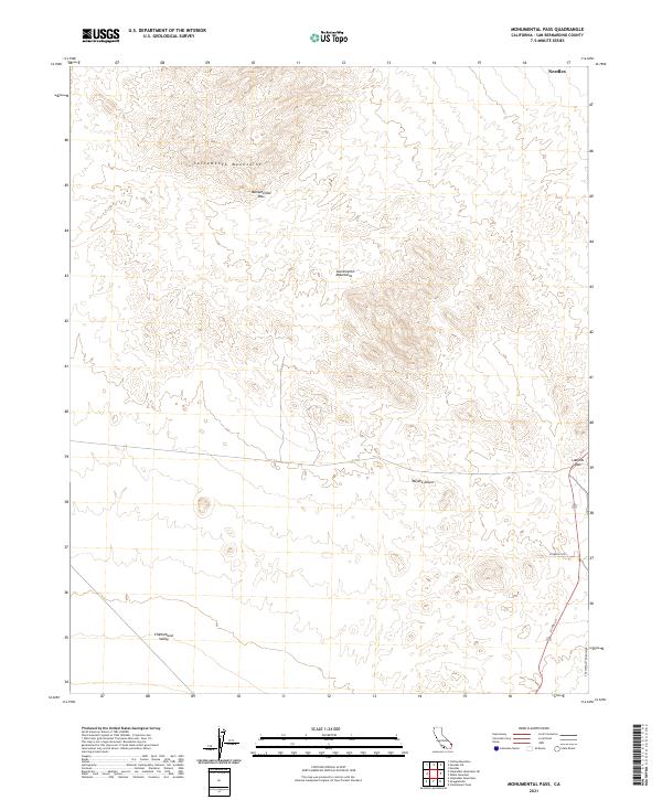 Monumental Pass topographic map thumbnail