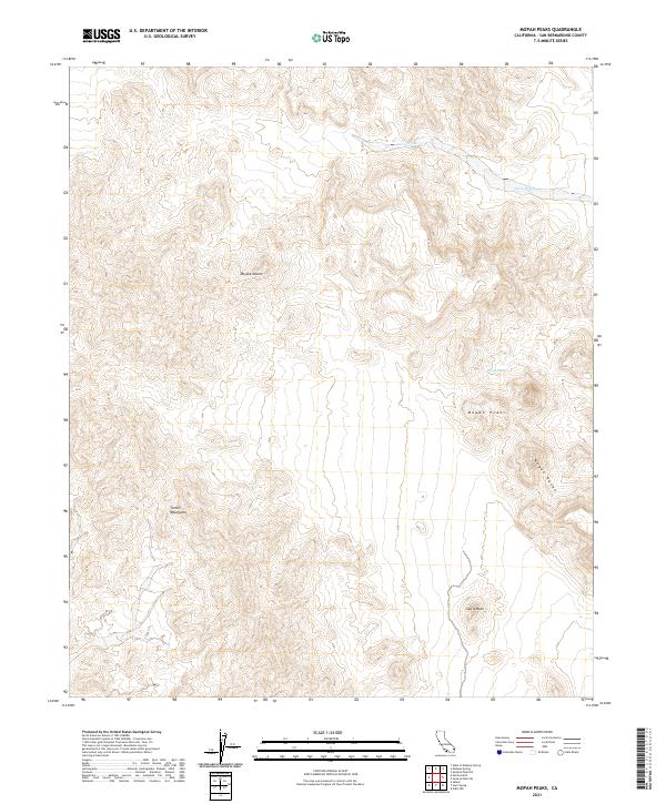 Mopah Peaks 2021 topographic map thumbnail