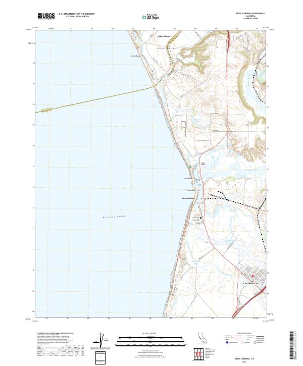 Moss Landing 2021 topographic map thumbnail