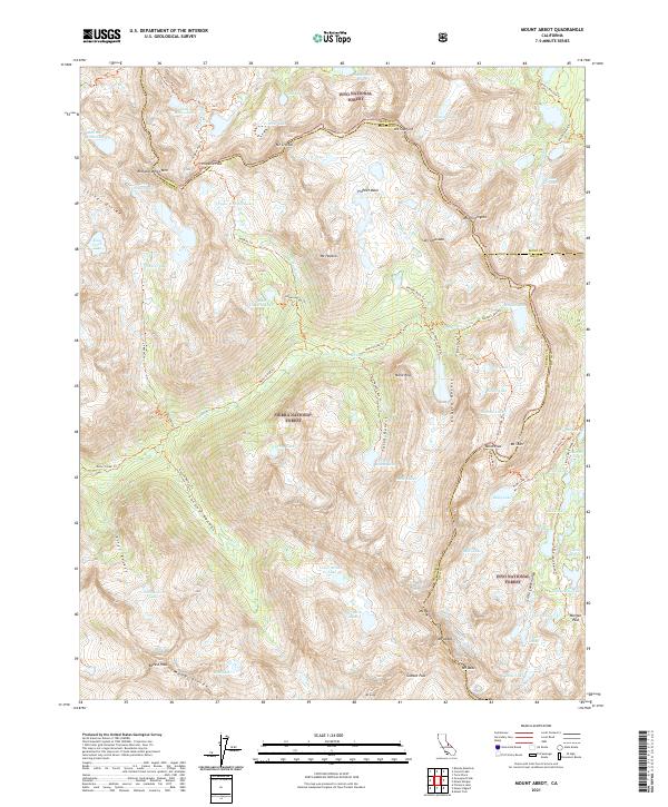 Mount Abbot topographic map thumbnail