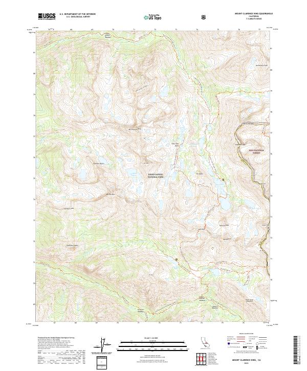 Mount Clarence King topographic map thumbnail