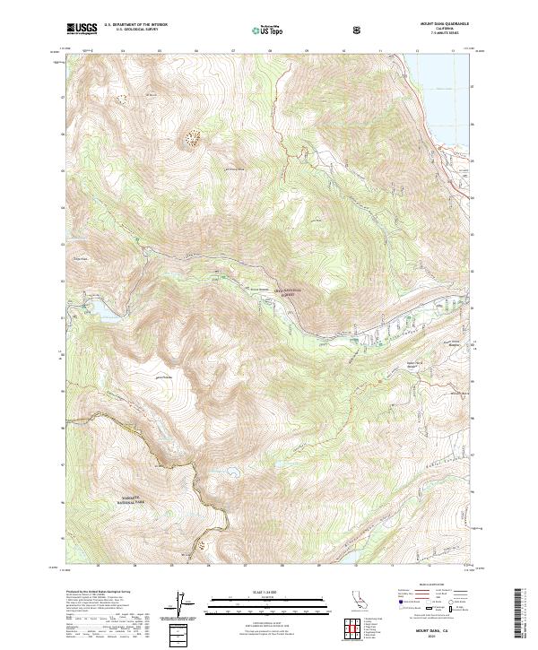 Mount Dana topographic map thumbnail
