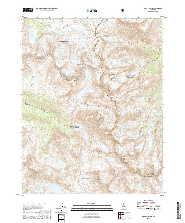 Mount Darwin 2021 topographic map thumbnail