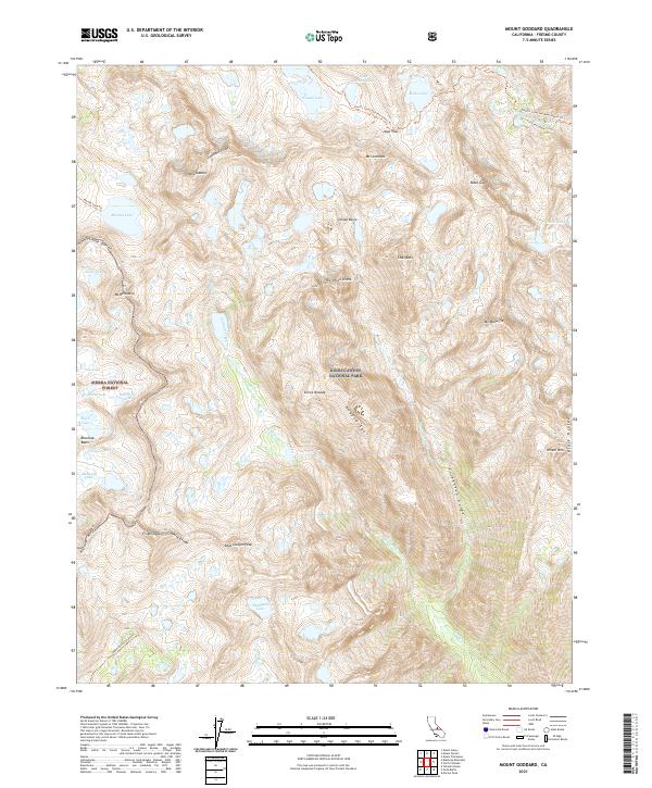 Mount Goddard topographic map thumbnail
