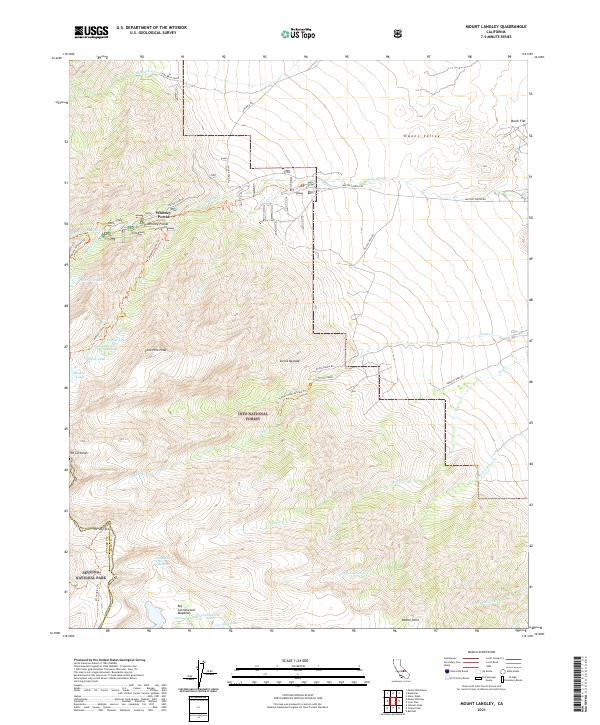 Mount Langley 2021 topographic map thumbnail