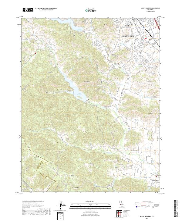 Mount Madonna 2021 topographic map thumbnail