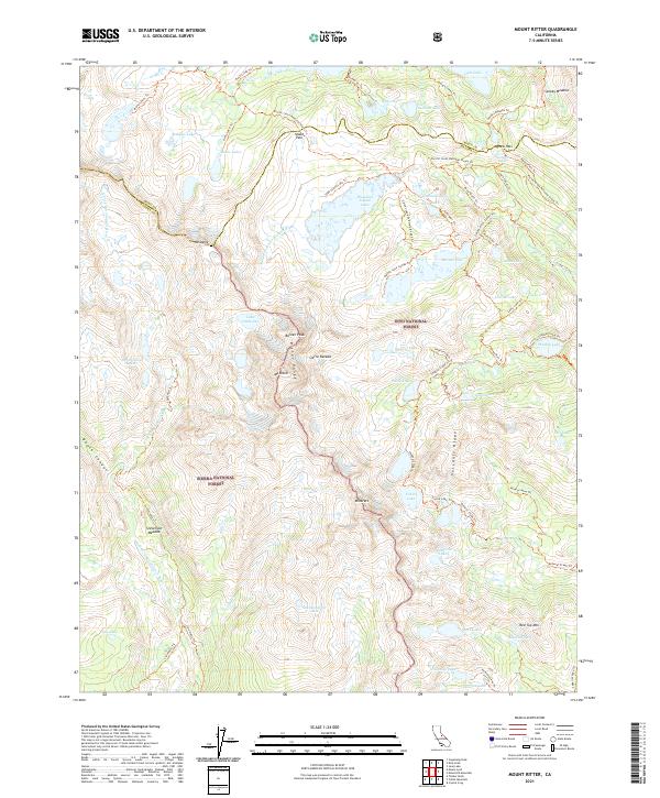 Mount Ritter topographic map thumbnail