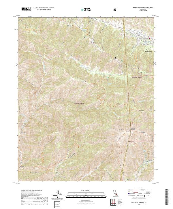 Mount San Antonio topographic map thumbnail