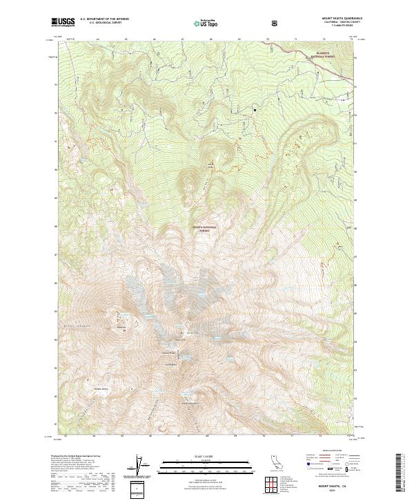 Mount Shasta topographic map thumbnail