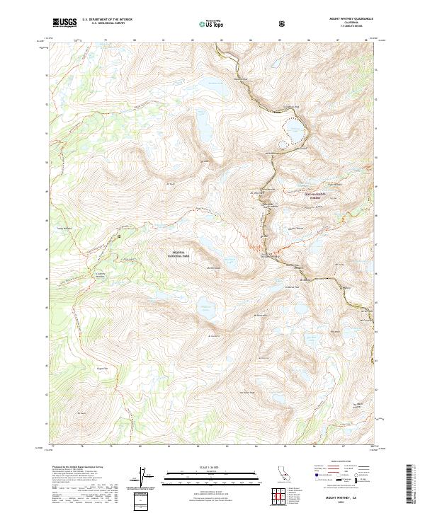 Mount Whitney 2021 topographic map thumbnail