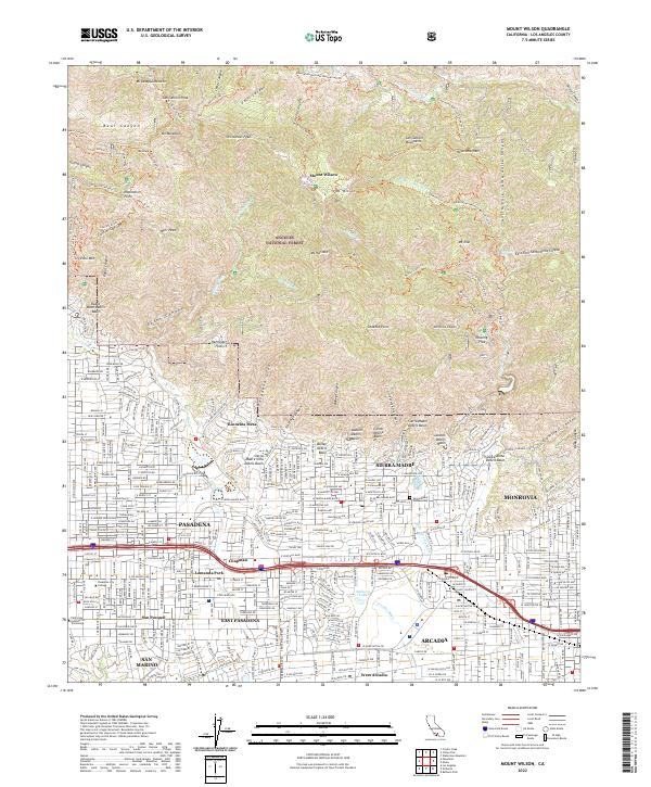 Mount Wilson topographic map thumbnail
