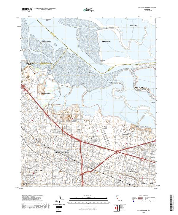 Mountain View 2021 topographic map thumbnail