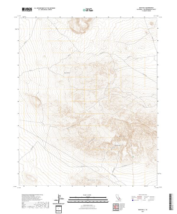 Mud Hills 2021 topographic map thumbnail