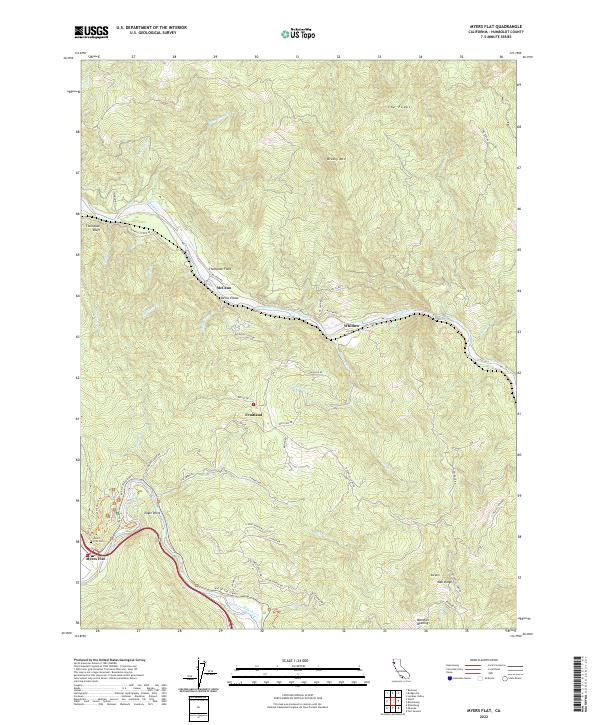 Myers Flat 2022 topographic map thumbnail