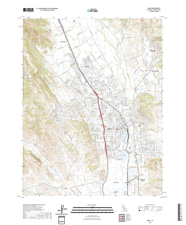 Napa 2021 topographic map thumbnail