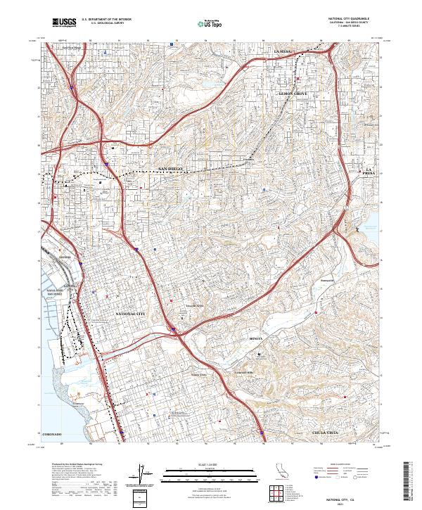 National City topographic map thumbnail