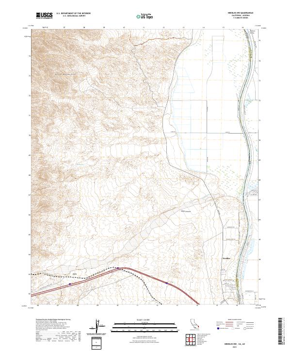 Needles NW 2021 topographic map thumbnail