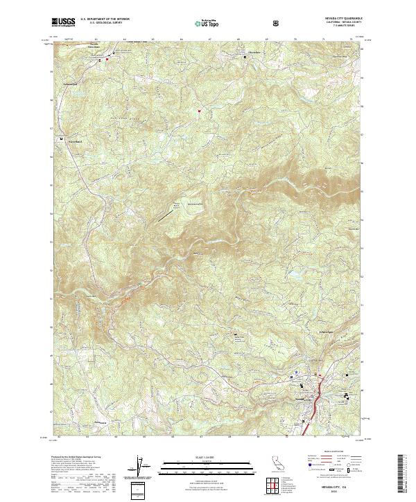 Nevada City topographic map thumbnail