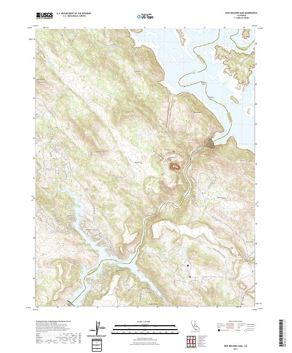 New Melones Dam topographic map thumbnail