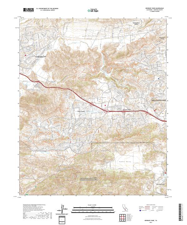 Newbury Park topographic map thumbnail