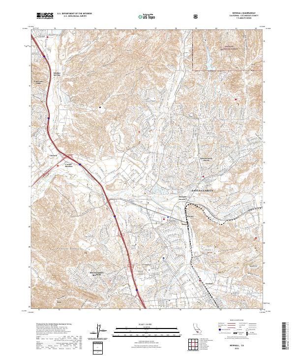 Newhall topographic map thumbnail