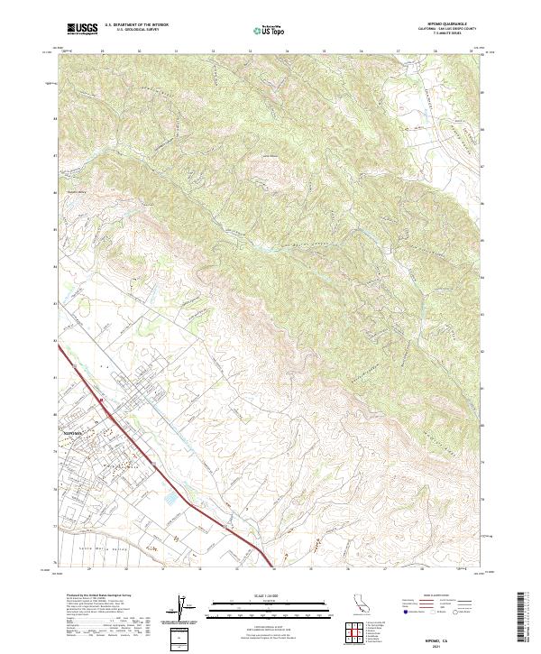 Nipomo 2021 topographic map thumbnail